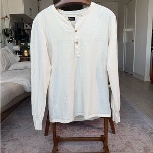 Homespun Cream Long Sleeve Henley Shirt